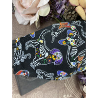 Handsewn Face Cover with Filter Pocket, Bendable Nose Wire, & Adjustable Elastic - Canine Sugarskulls - 5 Sizes