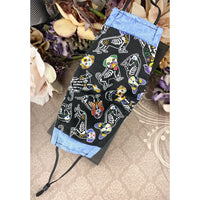 Handsewn Face Cover with Filter Pocket, Bendable Nose Wire, & Adjustable Elastic - Canine Sugarskulls - 5 Sizes