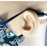 Handsewn Face Cover with Filter Pocket, Bendable Nose Wire, & Adjustable Elastic - Canine Sugarskulls - 5 Sizes