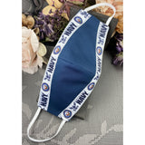 Handsewn Face Cover With Filter Pocket Bendable Nose Wire - United States Navy Themed Ribbon - 5 Sizes