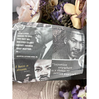 Handsewn Face Cover with Filter Pocket, Bendable Nose Wire, & Adjustable Elastic - Martin Luther King - Black Lives Matter Inspired - 5 Sizes