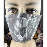 Handsewn Face Cover with Filter Pocket, Bendable Nose Wire, & Adjustable Elastic - Martin Luther King - Black Lives Matter Inspired - 5 Sizes