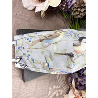 Handsewn Face Cover with Filter Pocket, Bendable Nose Wire, & Adjustable Elastic - Wildlife Birds - 5 Sizes