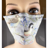 Handsewn Face Cover with Filter Pocket, Bendable Nose Wire, & Adjustable Elastic - Wildlife Birds - 5 Sizes