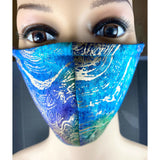 Handsewn Face Cover with Filter Pocket, Bendable Nose Wire, and Adjustable Elastic - Cool Golden Breeze - 5 Sizes