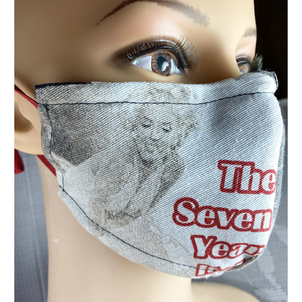 Handsewn Face Cover with Filter Pocket, Bendable Nose Wire, & Adjustable Elastic - Marilyn Monroe Design II - 5 Sizes