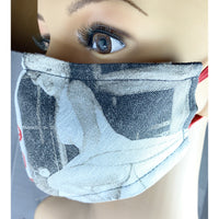 Handsewn Face Cover with Filter Pocket, Bendable Nose Wire, & Adjustable Elastic - Marilyn Monroe Design II - 5 Sizes
