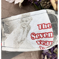 Handsewn Face Cover with Filter Pocket, Bendable Nose Wire, & Adjustable Elastic - Marilyn Monroe Design II - 5 Sizes