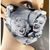 Handsewn Face Cover with Filter Pocket, Bendable Nose Wire, & Adjustable Elastic - Marilyn Monroe - 5 Sizes