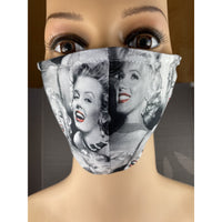 Handsewn Face Cover with Filter Pocket, Bendable Nose Wire, & Adjustable Elastic - Marilyn Monroe - 5 Sizes