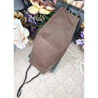 Handsewn Face Cover with Filter Pocket and Bendable Nose Wire - Brown - 5 Sizes