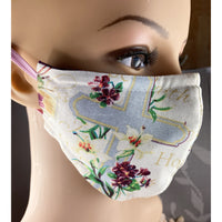 Handsewn Face Cover with Filter Pocket, Bendable Nose Wire, & Adjustable Elastic - Spiritual Blessings - 5 Sizes