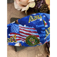 Handsewn Face Cover with Filter Pocket, Bendable Nose Wire, & Adjustable Elastic - U.S. Army Themed Fabric  - 5 Sizes