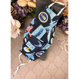 Handsewn Face Cover with Filter Pocket and Bendable Nose Wire - U.S. Air Force Themed Fabric - 5 Sizes