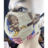 Handsewn Face Cover with Filter Pocket, Bendable Nose Wire, & Adjustable Elastic - U.S. Army Special Forces  - 5 Sizes