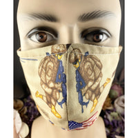 Handsewn Face Cover with Filter Pocket, Bendable Nose Wire, & Adjustable Elastic - U.S. Army Special Forces  - 5 Sizes