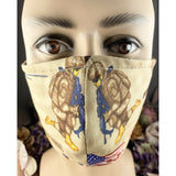 Handsewn Face Cover with Filter Pocket, Bendable Nose Wire, & Adjustable Elastic - U.S. Army Special Forces  - 5 Sizes