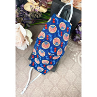 Handsewn Face Cover with Filter Pocket,  Bendable Nose Wire, & Adjustable Elastic - American Cherry Pie - 5 Sizes