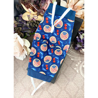 Handsewn Face Cover with Filter Pocket,  Bendable Nose Wire, & Adjustable Elastic - American Cherry Pie - 5 Sizes