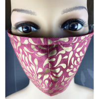 Handsewn Face Cover with Filter Pocket, Bendable Nose Wire, and Adjustable Elastic - Rosa Golden Splash - 4 Sizes