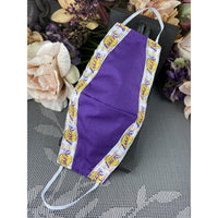 Handsewn Face Cover with Filter Pocket and Bendable Nose Wire - Basketball Team Themed Ribbon - 5 Sizes