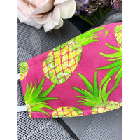 Handsewn Face Cover with Filter Pocket & Bendable Nose Wire - Pineapples - 5 Sizes