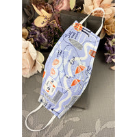 Handsewn Face Cover with Filter Pocket & Bendable Nose Wire - London Tourist - 5 Sizes