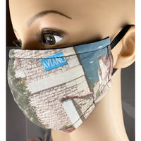 Handsewn Face Cover with Filter Pocket & Bendable Nose Wire - Aviano Italy - 5 Sizes