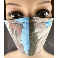 Handsewn Face Cover with Filter Pocket & Bendable Nose Wire - Aviano Italy - 5 Sizes