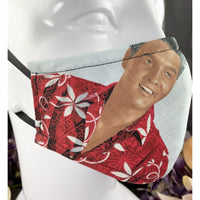 Handsewn Face Cover with Filter Pocket and Bendable Nose Wire - King of Rock N’Roll in Hawaii - 5 Sizes