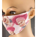 Handsewn Face Cover with Filter Pocket & Bendable Nose Wire - Vintage Fabric Chocolate Factory - 5 Sizes