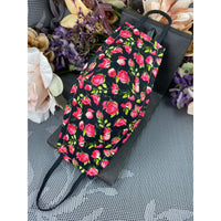 Handsewn Face Cover with Filter Pocket and Bendable Nose Wire - Roses - 5 Sizes