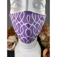 Handsewn Face Cover with Filter Pocket and Bendable Nose Wire - Lavender - 5 Sizes