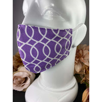 Handsewn Face Cover with Filter Pocket and Bendable Nose Wire - Lavender - 5 Sizes