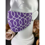 Handsewn Face Cover with Filter Pocket and Bendable Nose Wire - Lavender - 5 Sizes