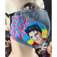 Handsewn Face Cover with Filter Pocket and Bendable Nose Wire - King of Rock n’ Roll - 4 Sizes