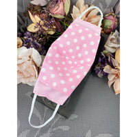 Handsewn Face Cover with Filter Pocket and Bendable Nose Wire - Pink Glamour w/Rhinestones - 5 Sizes