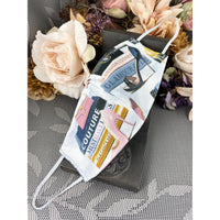 Handsewn Face Cover with Filter Pocket & Bendable Nose Wire - High Heel Couture Fashion - 5 Sizes
