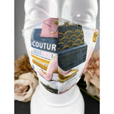 Handsewn Face Cover with Filter Pocket & Bendable Nose Wire - High Heel Couture Fashion - 5 Sizes