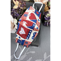 Handsewn Face Cover with Filter Pocket and Bendable Nose Wire - Heart USA - 4 Sizes