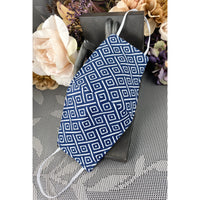 Handsewn Face Cover with Filter Pocket and Bendable Nose Wire - Navy Contemporary - 5 Sizes