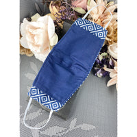 Handsewn Face Cover with Filter Pocket and Bendable Nose Wire - Navy Contemporary - 5 Sizes