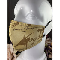 Handsewn Face Cover with Filter Pocket and Bendable Nose Wire - Yoga Poses - 5 Sizes