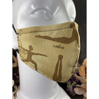 Handsewn Face Cover with Filter Pocket and Bendable Nose Wire - Yoga Poses - 5 Sizes