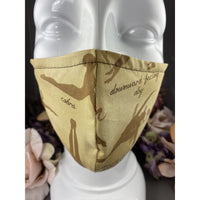 Handsewn Face Cover with Filter Pocket and Bendable Nose Wire - Yoga Poses - 5 Sizes