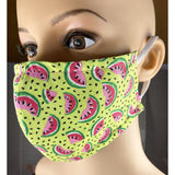 Handsewn Face Cover with Filter Pocket and Bendable Nose Wire - Watermelon - 5 Sizes