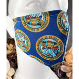 Handsewn Face Cover with Filter Pocket and Bendable Nose Wire - Vintage Dept of the Army Fabric - 5 Sizes