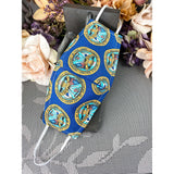Handsewn Face Cover with Filter Pocket and Bendable Nose Wire - Vintage Dept of the Army Fabric - 5 Sizes