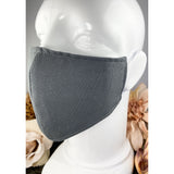 Handsewn Face Cover with Filter Pocket and Bendable Nose Wire - Grey - 5 Sizes