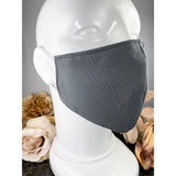 Handsewn Face Cover with Filter Pocket and Bendable Nose Wire - Grey - 5 Sizes